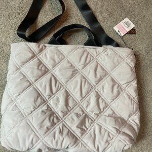 Kedzie Cloud 9 Quilted Puffer Tote Bag Crossbody Purse for Women - Gray